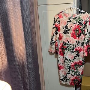 Calvin Klein Collection Floral Long Sleeve Dress